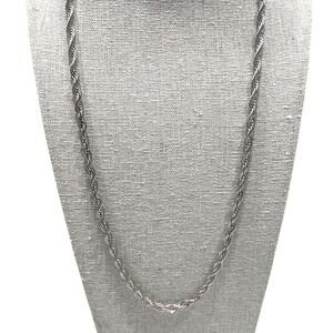 Sterling Silver Rope Chain Necklace 24" 2.8mm 35g Italy 925 Heavy Classic Twist